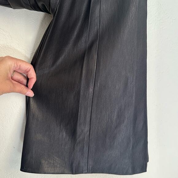 Rosetta Getty Pintuck Flare Leather Pants size US 2 Black Pull-On - Picture 8 of 15